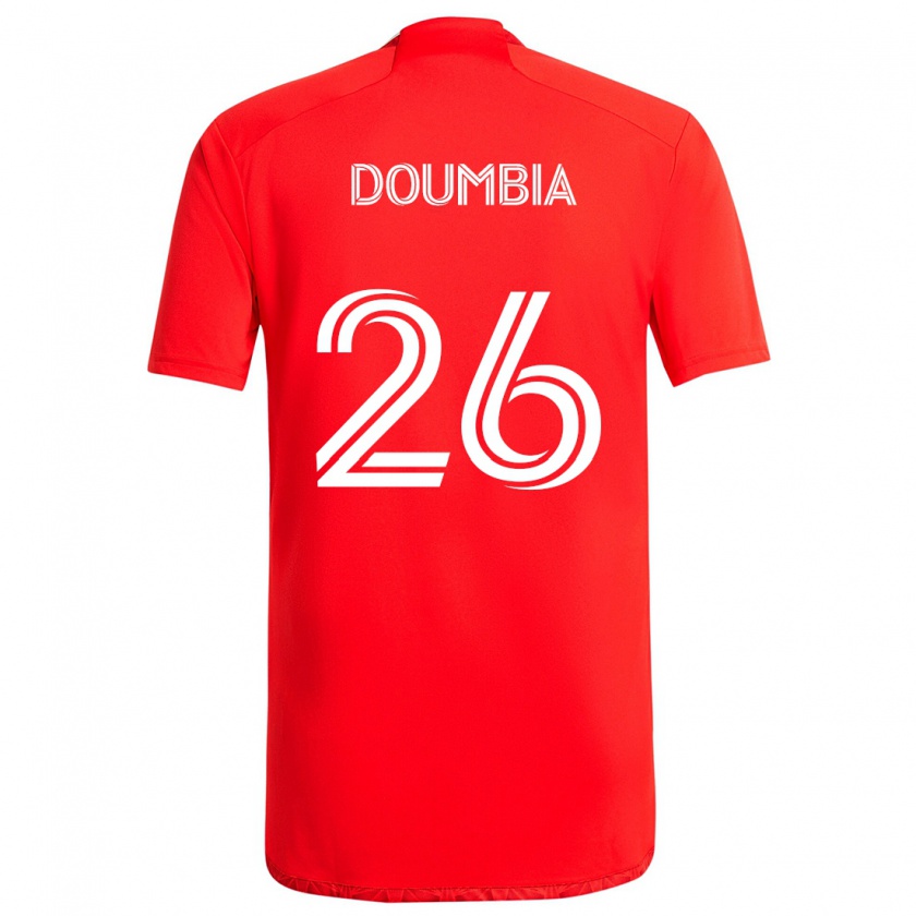 Kandiny Miesten Ousmane Doumbia #26 Punainen Valkoinen Kotipaita 2024/25 Lyhythihainen Paita T-Paita