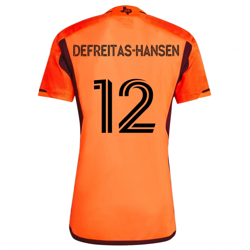 Kandiny Miesten Nicholas Defreitas-Hansen #12 Oranssi Musta Kotipaita 2024/25 Lyhythihainen Paita T-Paita