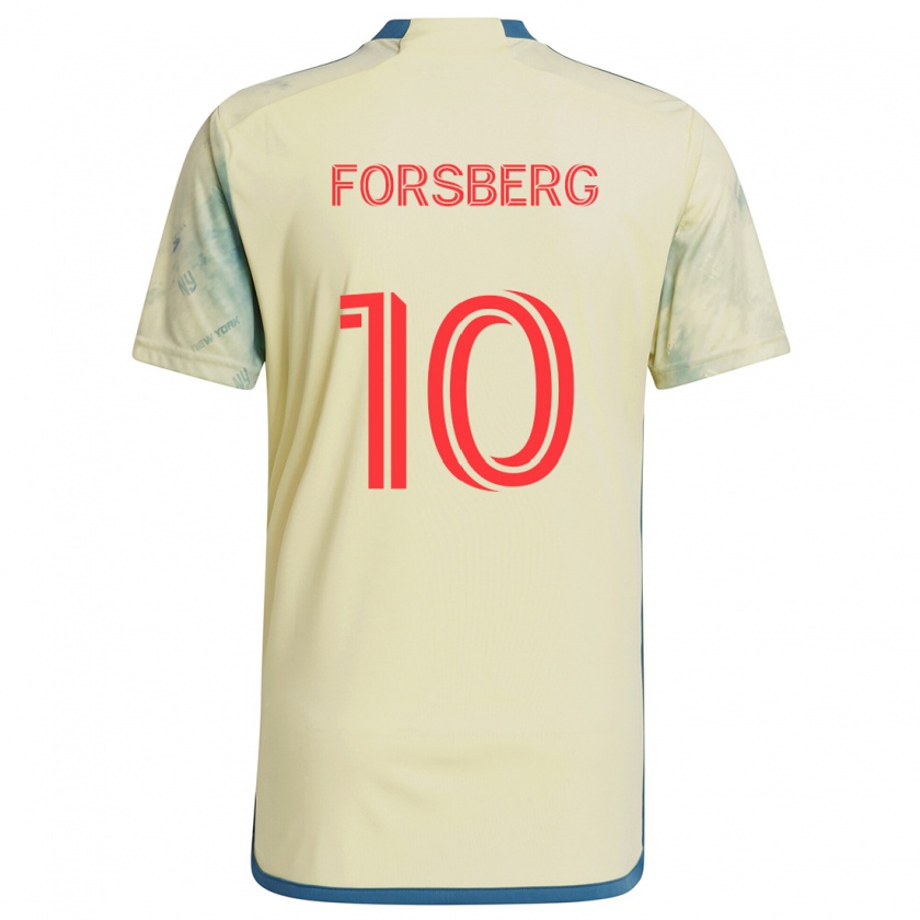 Kandiny Miesten Emil Forsberg #10 Keltainen Punainen Sininen Kotipaita 2024/25 Lyhythihainen Paita T-Paita