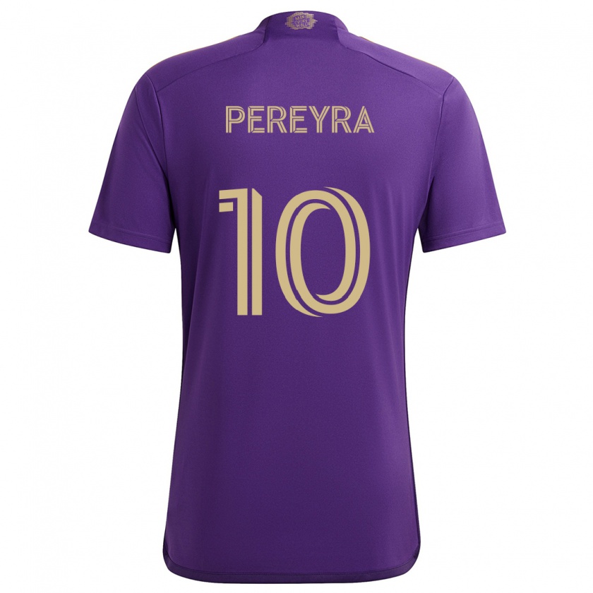 Kandiny Miesten Mauricio Pereyra #10 Violetti Keltainen Kotipaita 2024/25 Lyhythihainen Paita T-Paita