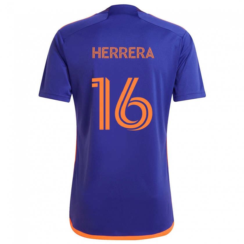 Kandiny Miesten Héctor Herrera #16 Purppura Oranssi Vieraspaita 2024/25 Lyhythihainen Paita T-Paita