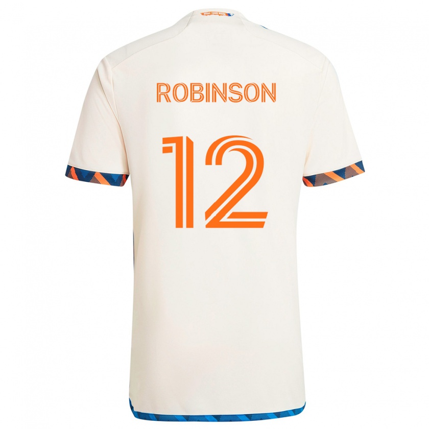 Kandiny Miesten Miles Robinson #12 Valkoinen Oranssi Vieraspaita 2024/25 Lyhythihainen Paita T-Paita