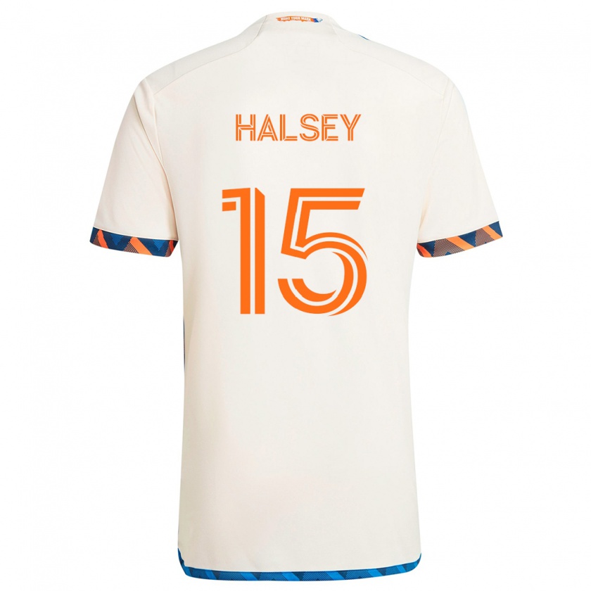 Kandiny Miesten Bret Halsey #15 Valkoinen Oranssi Vieraspaita 2024/25 Lyhythihainen Paita T-Paita