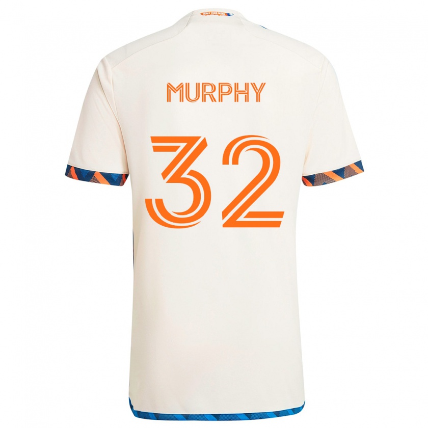 Kandiny Miesten Ian Murphy #32 Valkoinen Oranssi Vieraspaita 2024/25 Lyhythihainen Paita T-Paita