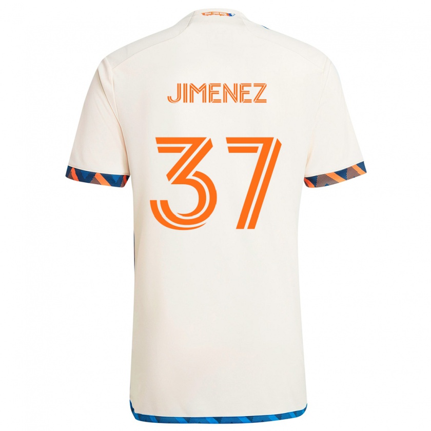 Kandiny Miesten Stiven Jimenez #37 Valkoinen Oranssi Vieraspaita 2024/25 Lyhythihainen Paita T-Paita