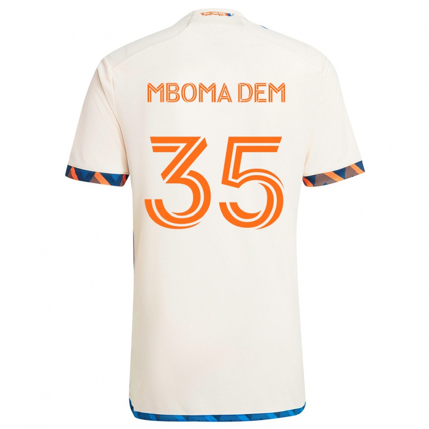 Kandiny Miesten Kenji Mboma Dem #35 Valkoinen Oranssi Vieraspaita 2024/25 Lyhythihainen Paita T-Paita