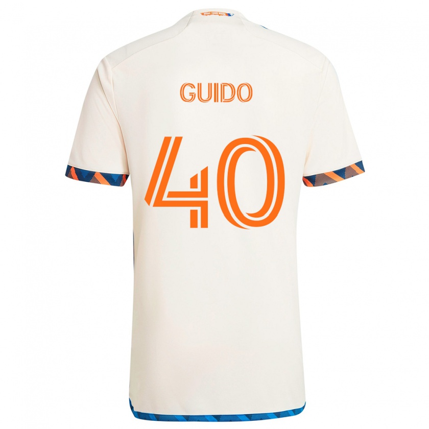 Kandiny Miesten Alejandro Guido #40 Valkoinen Oranssi Vieraspaita 2024/25 Lyhythihainen Paita T-Paita