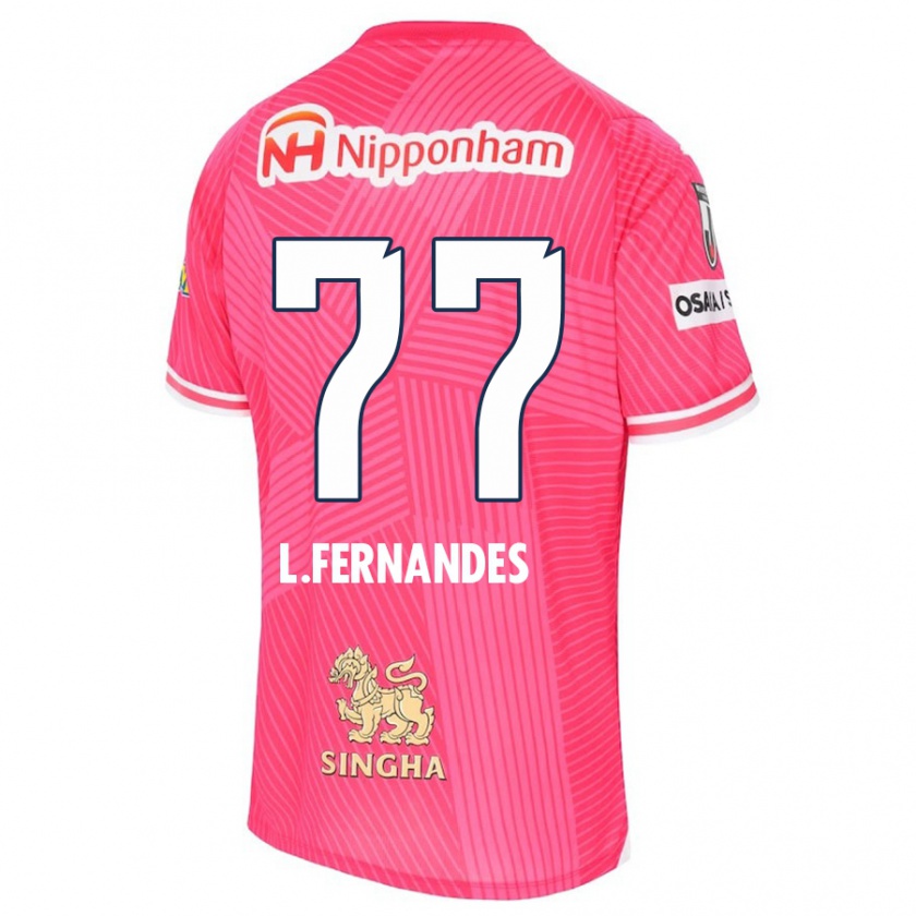 Kandiny Lapset Lucas Fernandes #77 Vaaleanpunainen Valkoinen Kotipaita 2024/25 Lyhythihainen Paita T-Paita