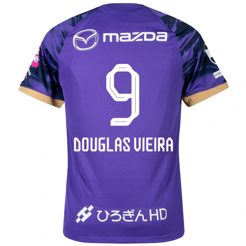 Kandiny Lapset Douglas Vieira #9 Purppura Valkoinen Kotipaita 2024/25 Lyhythihainen Paita T-Paita