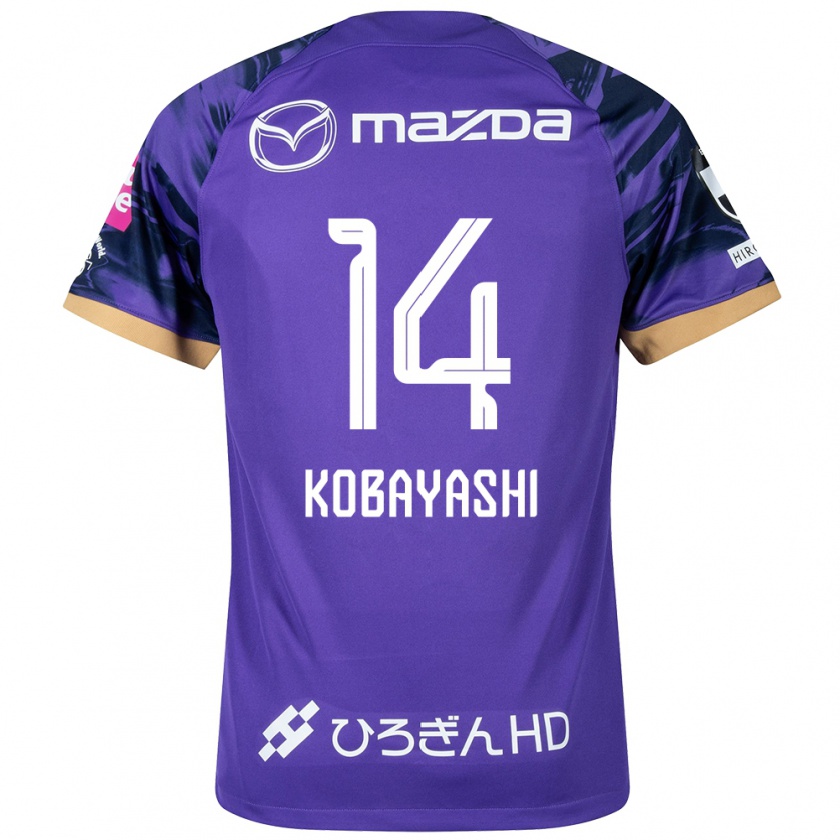 Kandiny Lapset Shimon Kobayashi #14 Purppura Valkoinen Kotipaita 2024/25 Lyhythihainen Paita T-Paita