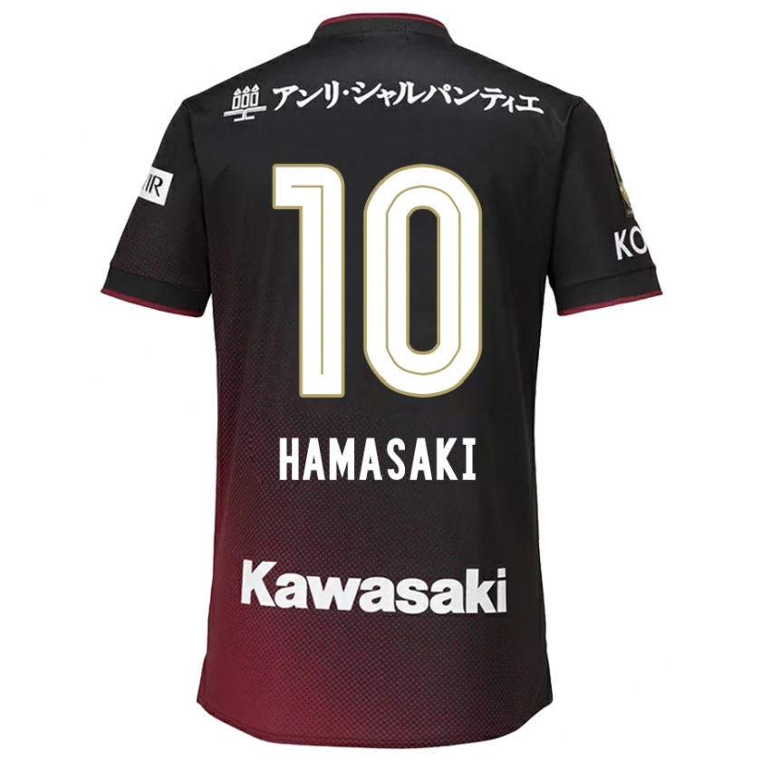 Kandiny Lapset Kento Hamasaki #10 Musta Punainen Kotipaita 2024/25 Lyhythihainen Paita T-Paita