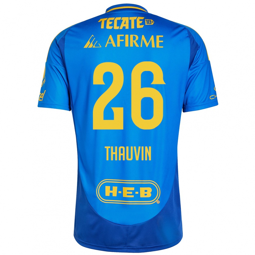 Kandiny Lapset Florian Thauvin #26 Sininen Keltainen Vieraspaita 2024/25 Lyhythihainen Paita T-Paita