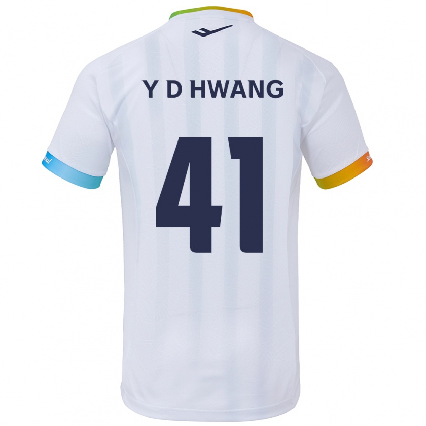 Kandiny Lapset Do-Yoon Hwang #41 Valkoinen Sininen Vieraspaita 2024/25 Lyhythihainen Paita T-Paita