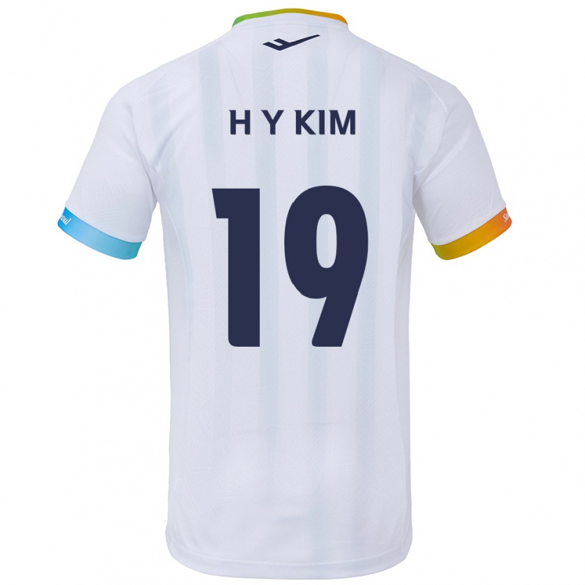 Kandiny Lapset Yong-Hyuk Kim #19 Valkoinen Sininen Vieraspaita 2024/25 Lyhythihainen Paita T-Paita