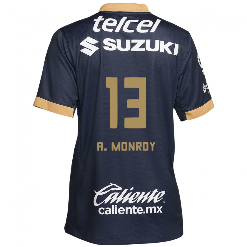 Kandiny Miesten Pablo Monroy #13 Obsidian Gold Valkoinen Vieraspaita 2024/25 Lyhythihainen Paita T-Paita