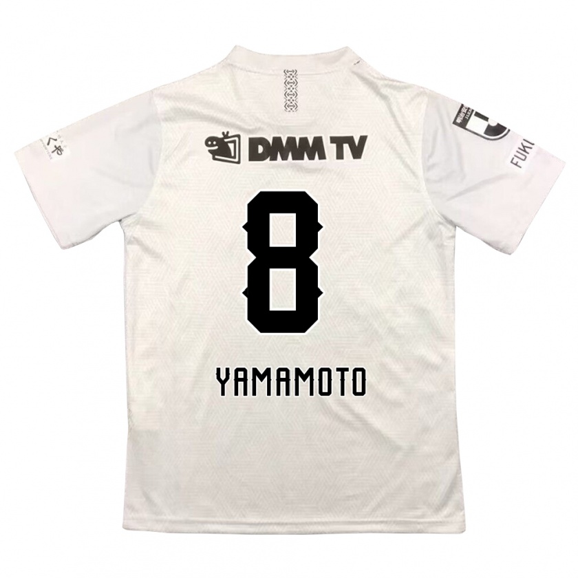 Kandiny Miesten Shunsuke Yamamoto #8 Harmaa Musta Vieraspaita 2024/25 Lyhythihainen Paita T-Paita