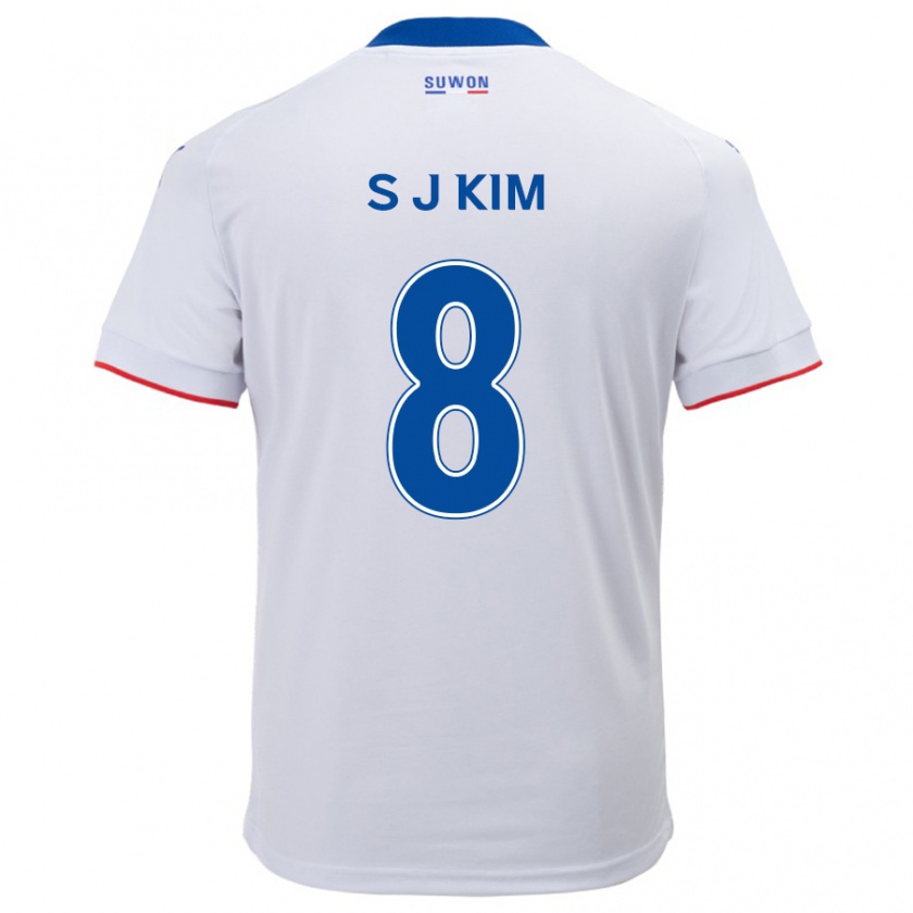 Kandiny Miesten Ji-Sung Kim #8 Valkoinen Sininen Vieraspaita 2024/25 Lyhythihainen Paita T-Paita