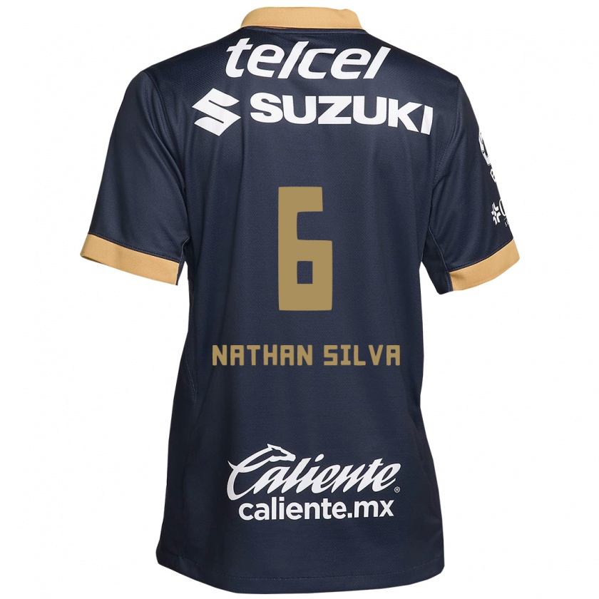 Kandiny Naisten Nathan Silva #6 Obsidian Gold Valkoinen Vieraspaita 2024/25 Lyhythihainen Paita T-Paita