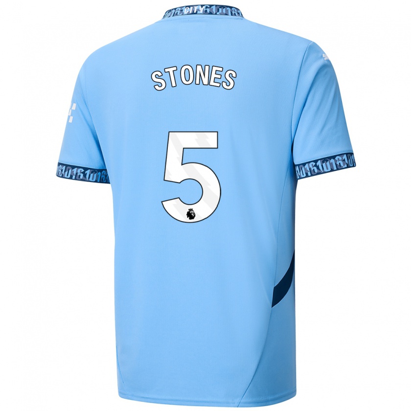 Kandiny Lapset John Stones #5 Tummansininen Kotipaita 2024/25 Lyhythihainen Paita T-Paita