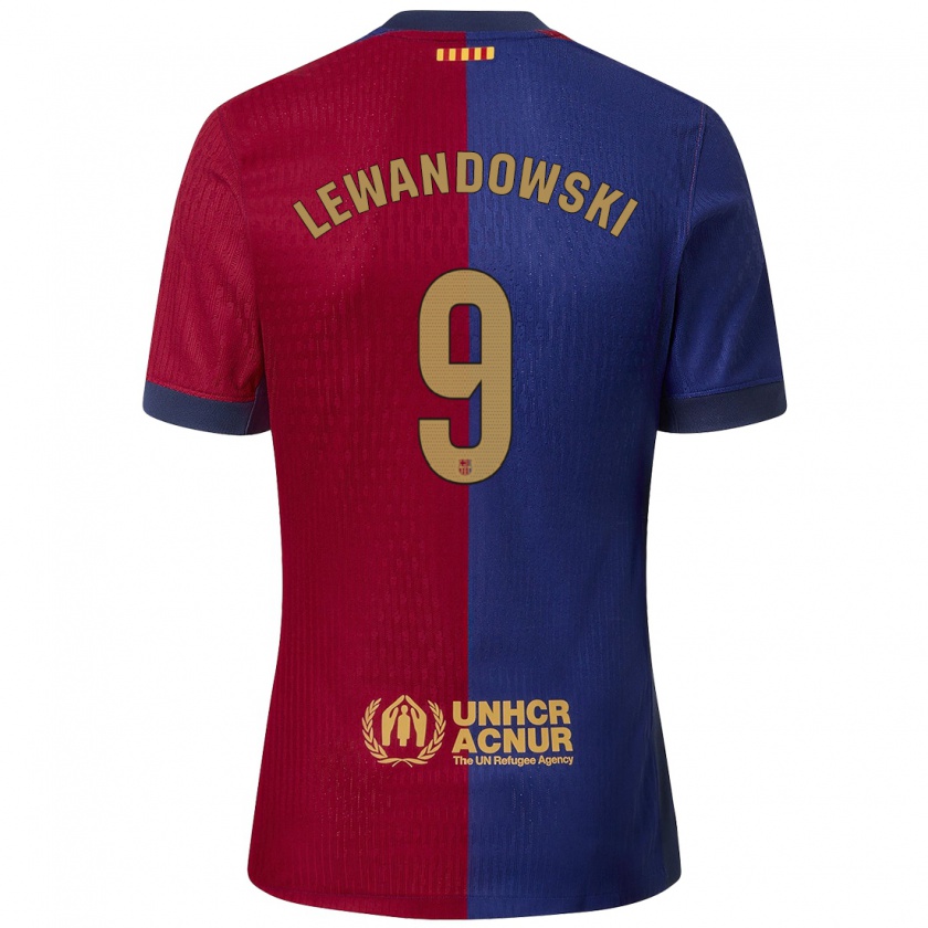 Kandiny Lapset Robert Lewandowski #9 Sininen Punainen Kotipaita 2024/25 Lyhythihainen Paita T-Paita