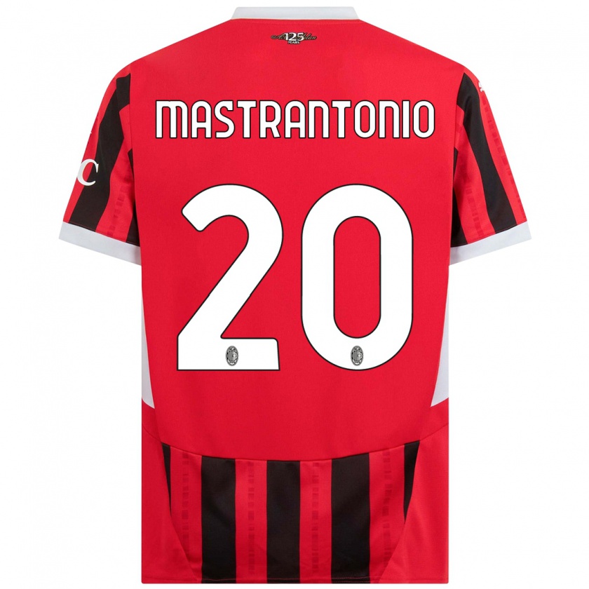 Kandiny Lapset Davide Mastrantonio #20 Punainen Musta Kotipaita 2024/25 Lyhythihainen Paita T-Paita