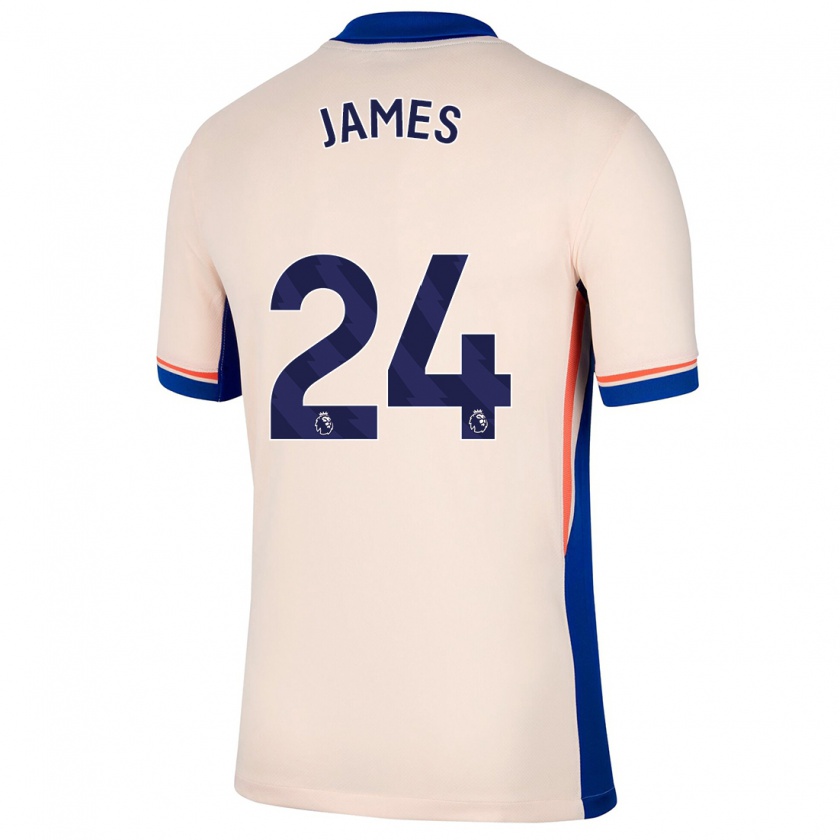 Kandiny Lapset Reece James #24 Vaalea Beige Vieraspaita 2024/25 Lyhythihainen Paita T-Paita