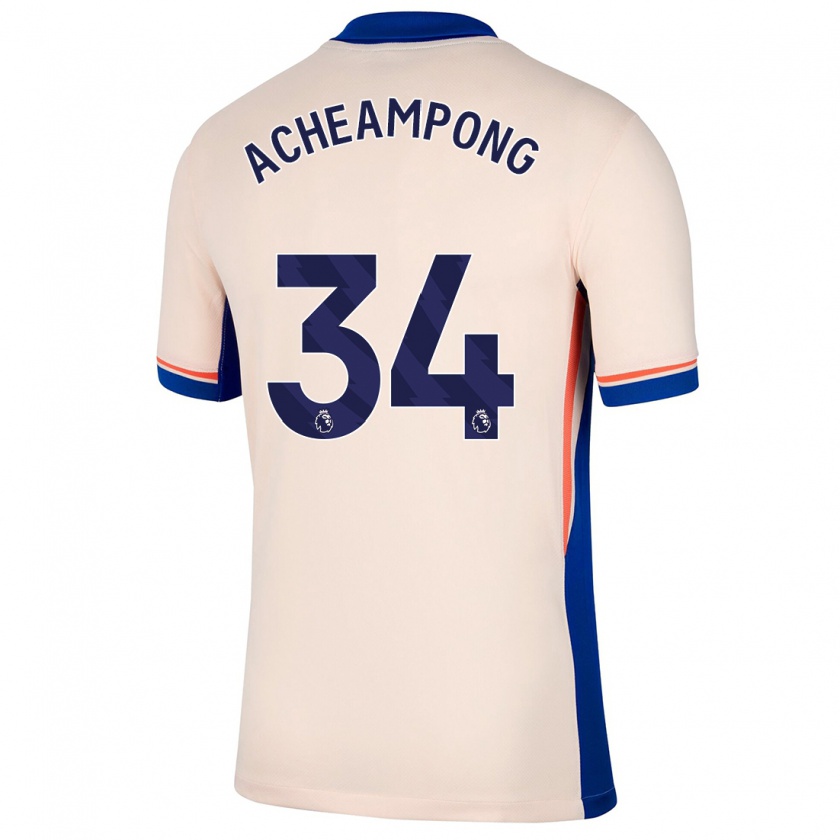 Kandiny Lapset Josh Acheampong #34 Vaalea Beige Vieraspaita 2024/25 Lyhythihainen Paita T-Paita