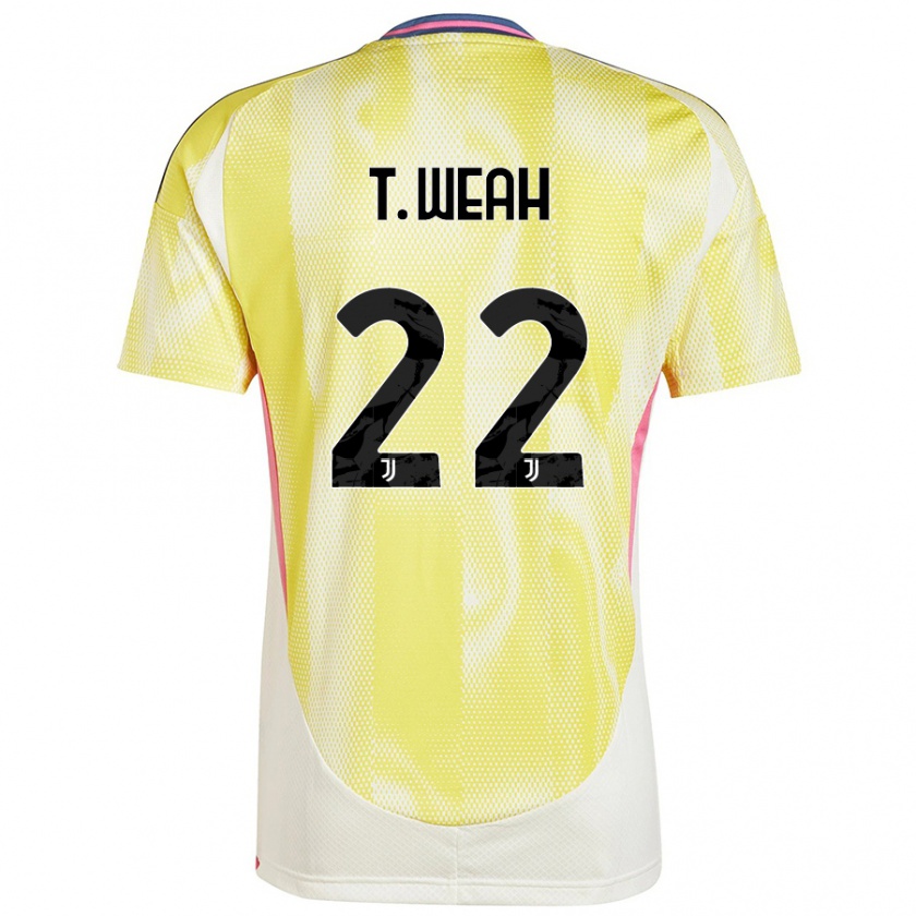 Kandiny Lapset Timothy Weah #22 Auringon Keltainen Vieraspaita 2024/25 Lyhythihainen Paita T-Paita