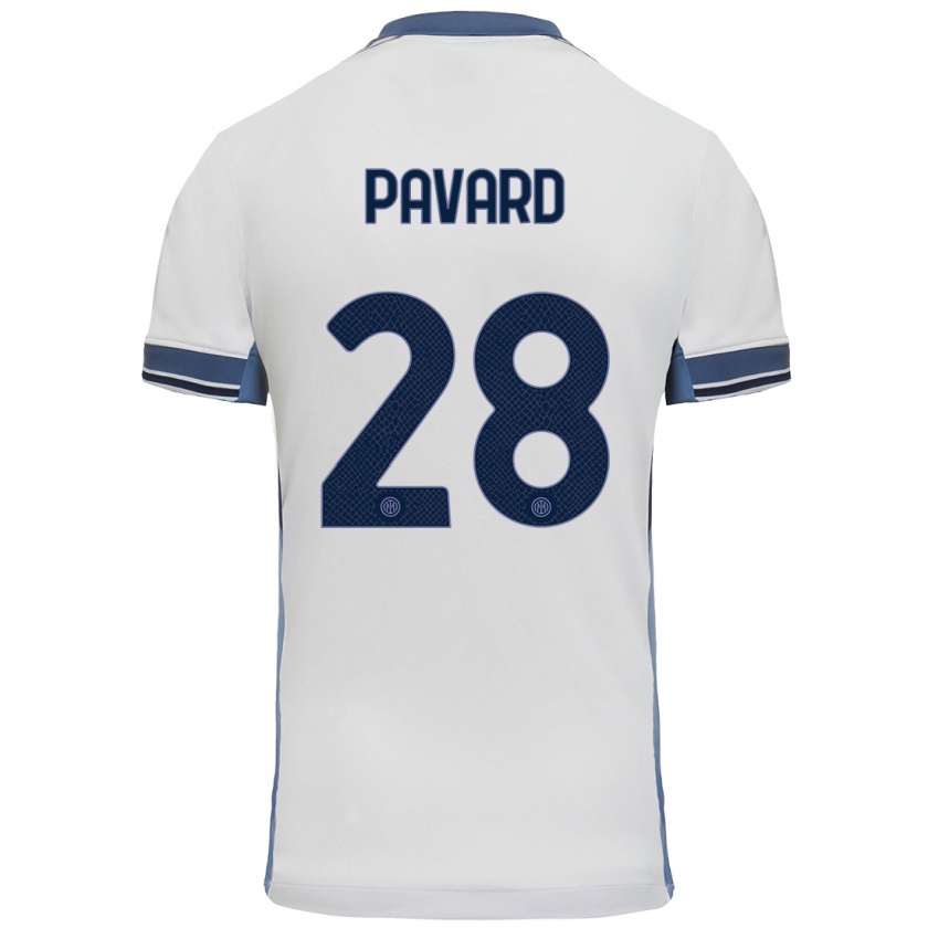 Kandiny Lapset Benjamin Pavard #28 Valkoinen Harmaa Vieraspaita 2024/25 Lyhythihainen Paita T-Paita