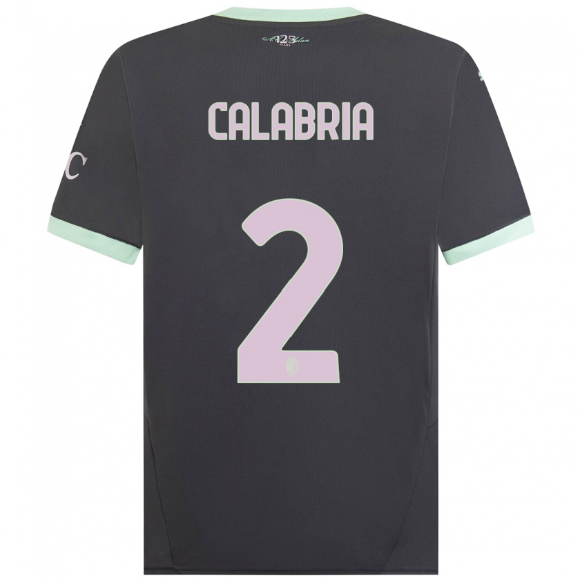 Kandiny Lapset Davide Calabria #2 Harmaa Kolmas Sarja 2024/25 Lyhythihainen Paita T-Paita