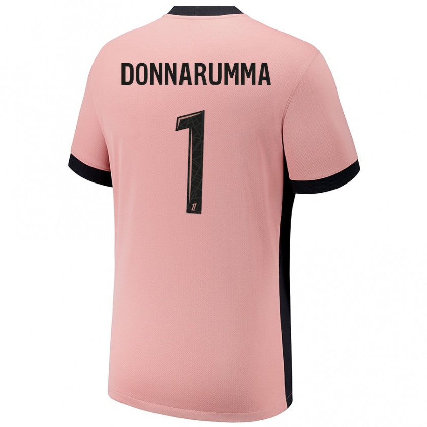 Kandiny Lapset Gianluigi Donnarumma #1 Ruosteen Pinkki Kolmas Sarja 2024/25 Lyhythihainen Paita T-Paita