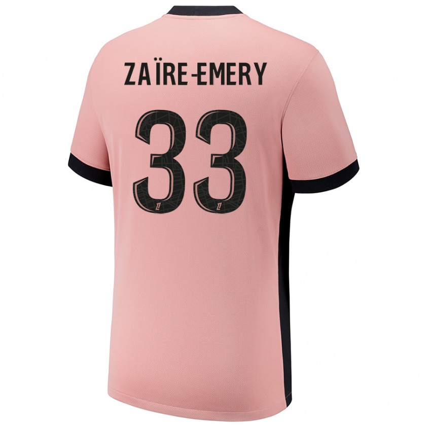 Kandiny Lapset Warren Zaïre-Emery #33 Ruosteen Pinkki Kolmas Sarja 2024/25 Lyhythihainen Paita T-Paita