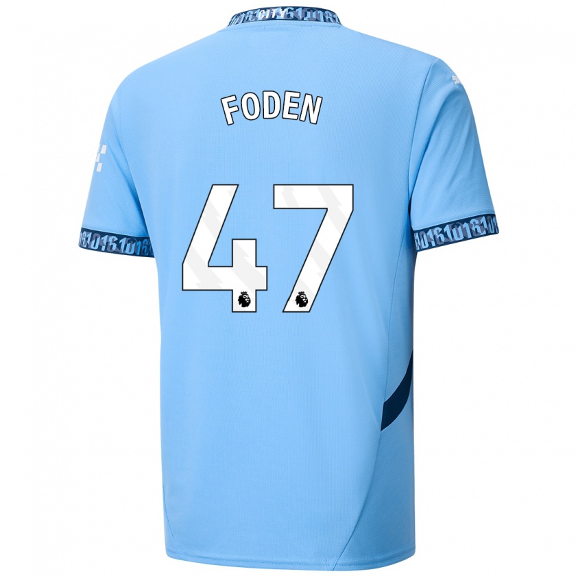 Kandiny Miesten Phil Foden #47 Tummansininen Kotipaita 2024/25 Lyhythihainen Paita T-Paita