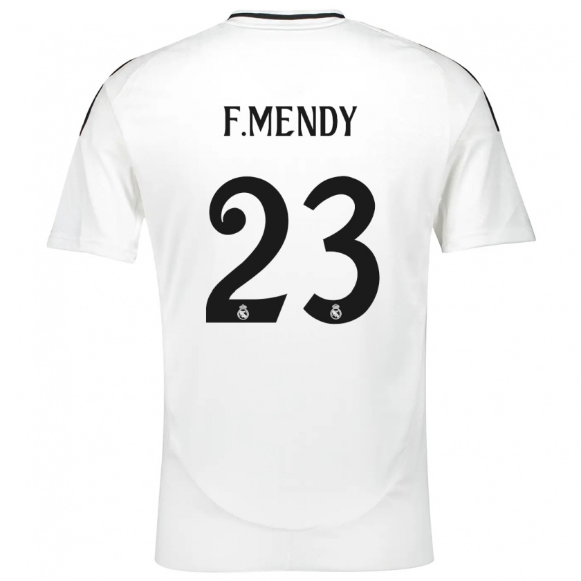 Kandiny Miesten Ferland Mendy #23 Valkoinen Kotipaita 2024/25 Lyhythihainen Paita T-Paita