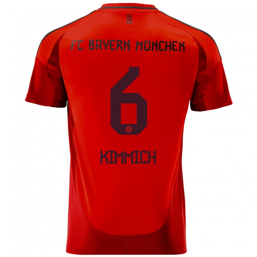 Kandiny Miesten Joshua Kimmich #6 Punainen Kotipaita 2024/25 Lyhythihainen Paita T-Paita