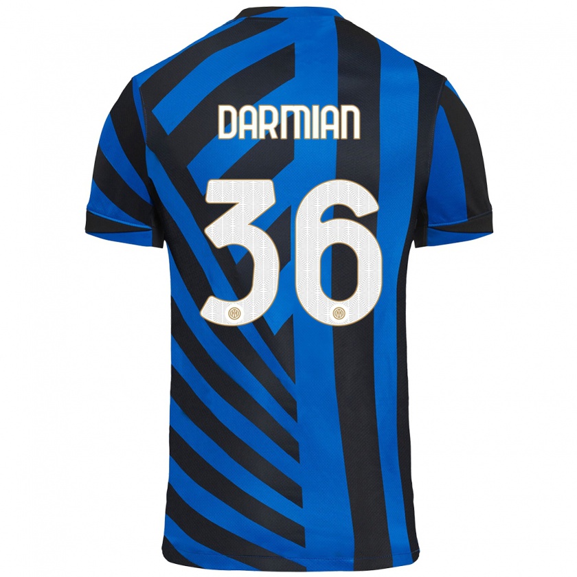 Kandiny Miesten Matteo Darmian #36 Sininen Musta Kotipaita 2024/25 Lyhythihainen Paita T-Paita