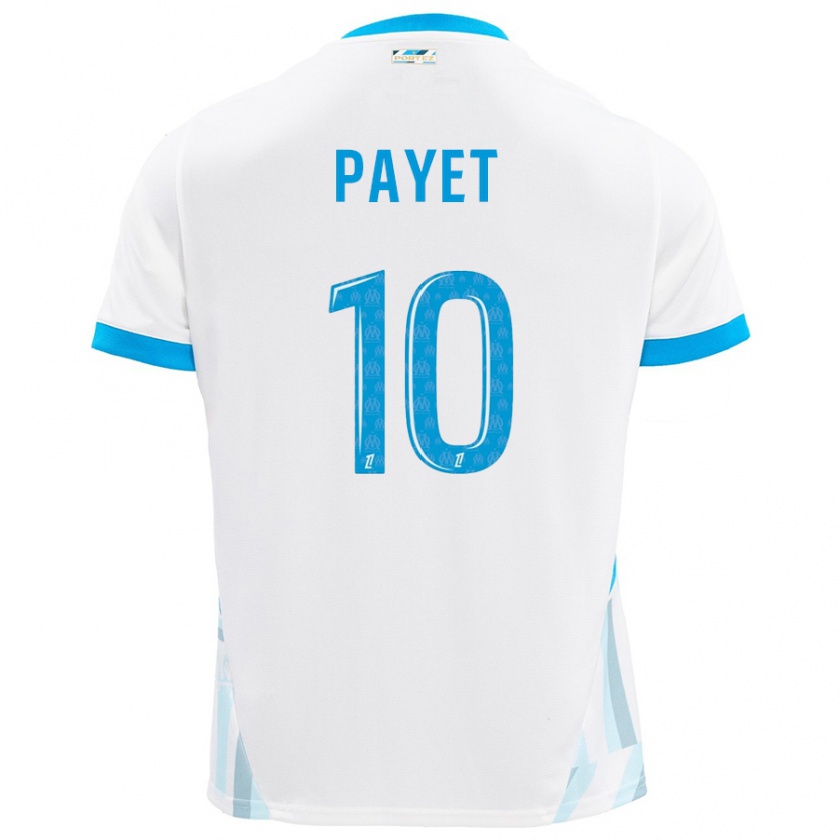 Kandiny Miesten Dimitri Payet #10 Valkoinen Taivaansininen Kotipaita 2024/25 Lyhythihainen Paita T-Paita