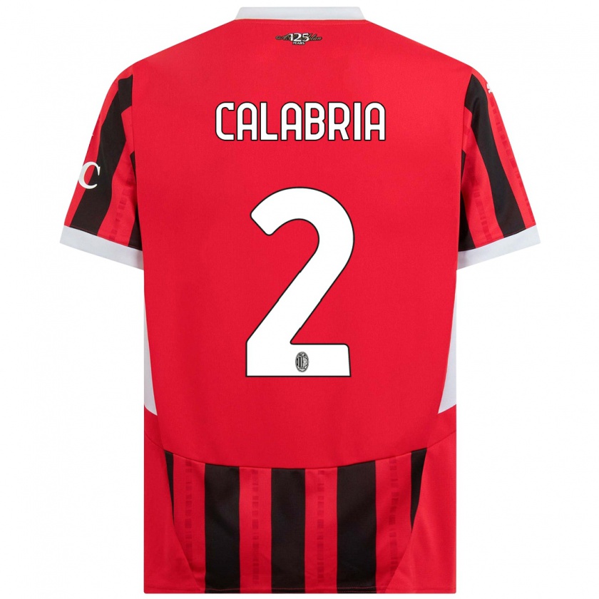 Kandiny Miesten Davide Calabria #2 Punainen Musta Kotipaita 2024/25 Lyhythihainen Paita T-Paita