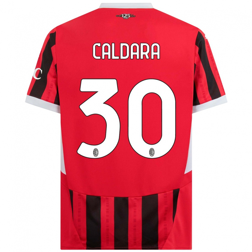 Kandiny Miesten Mattia Caldara #30 Punainen Musta Kotipaita 2024/25 Lyhythihainen Paita T-Paita