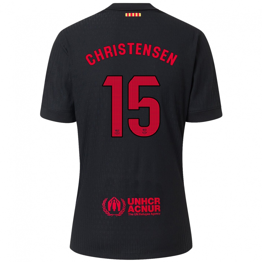 Kandiny Miesten Andreas Christensen #15 Musta Punainen Vieraspaita 2024/25 Lyhythihainen Paita T-Paita