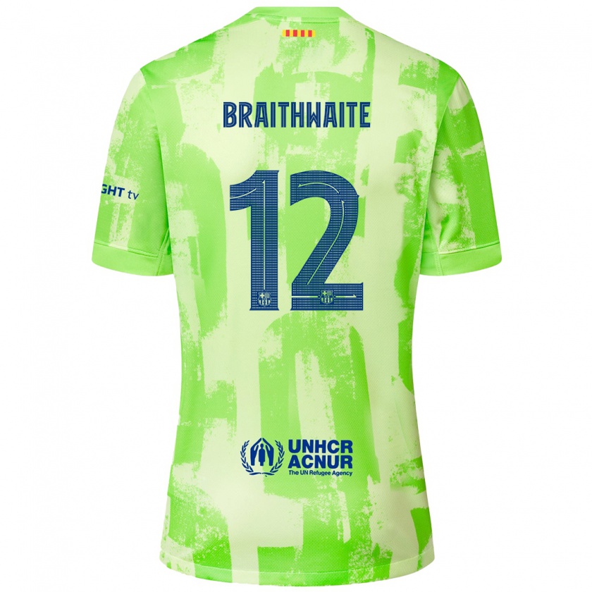 Kandiny Miesten Martin Braithwaite #12 Lime Kolmas Sarja 2024/25 Lyhythihainen Paita T-Paita