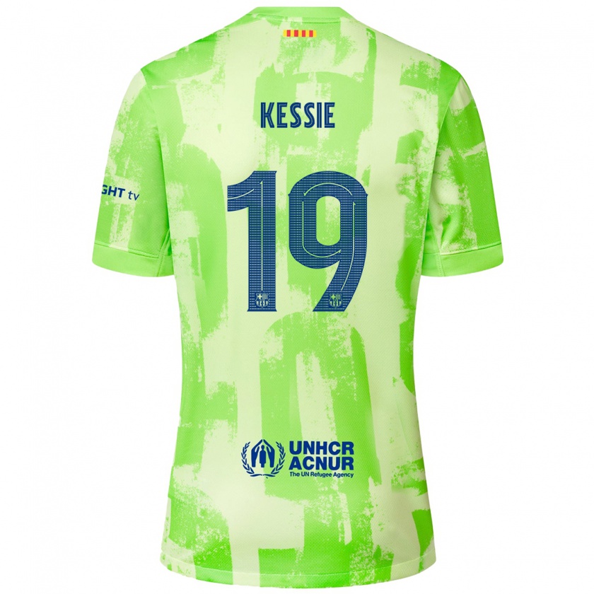 Kandiny Miesten Franck Kessie #19 Lime Kolmas Sarja 2024/25 Lyhythihainen Paita T-Paita