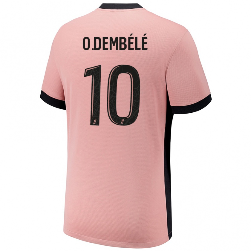 Kandiny Miesten Ousmane Dembélé #10 Ruosteen Pinkki Kolmas Sarja 2024/25 Lyhythihainen Paita T-Paita