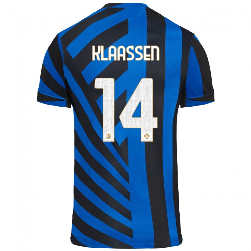 Kandiny Naisten Davy Klaassen #14 Sininen Musta Kotipaita 2024/25 Lyhythihainen Paita T-Paita