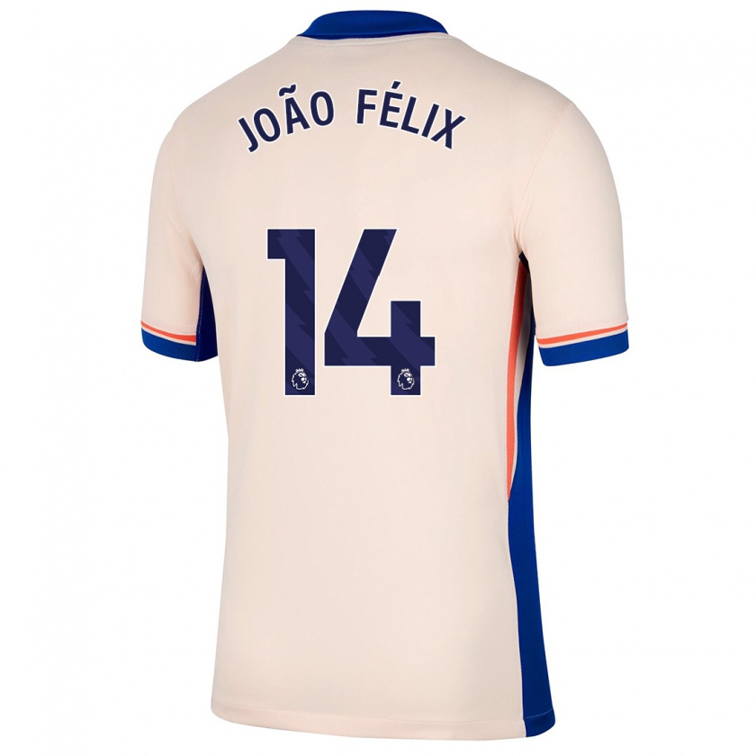 Kandiny Naisten João Félix #14 Vaalea Beige Vieraspaita 2024/25 Lyhythihainen Paita T-Paita