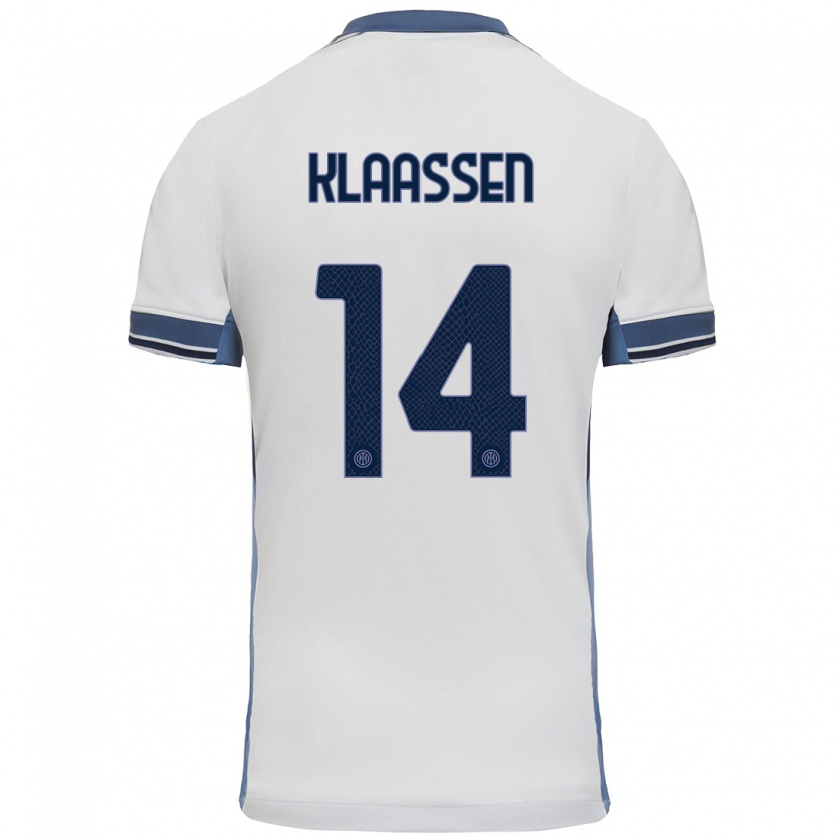 Kandiny Naisten Davy Klaassen #14 Valkoinen Harmaa Vieraspaita 2024/25 Lyhythihainen Paita T-Paita