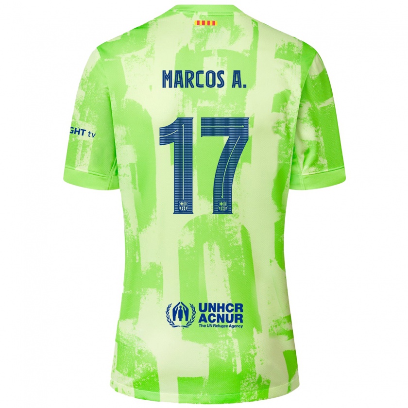 Kandiny Naisten Marcos Alonso #17 Lime Kolmas Sarja 2024/25 Lyhythihainen Paita T-Paita