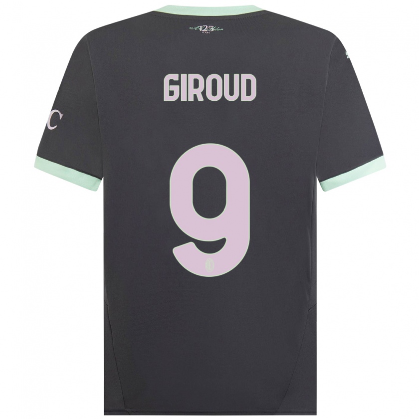 Kandiny Naisten Olivier Giroud #9 Harmaa Kolmas Sarja 2024/25 Lyhythihainen Paita T-Paita