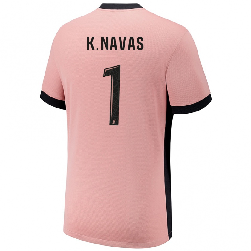 Kandiny Naisten Keylor Navas #1 Ruosteen Pinkki Kolmas Sarja 2024/25 Lyhythihainen Paita T-Paita