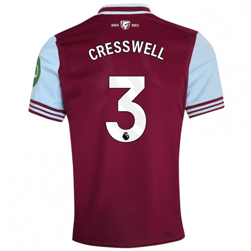 Kandiny Lapset Aaron Cresswell #3 Tummanpunainen Kotipaita 2024/25 Lyhythihainen Paita T-Paita